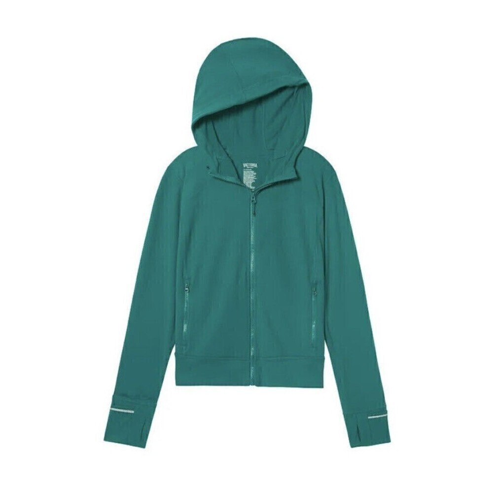 Victoria's Secret Sport Knockout Hooded Jacket Green‎ Small Athletic Yoga